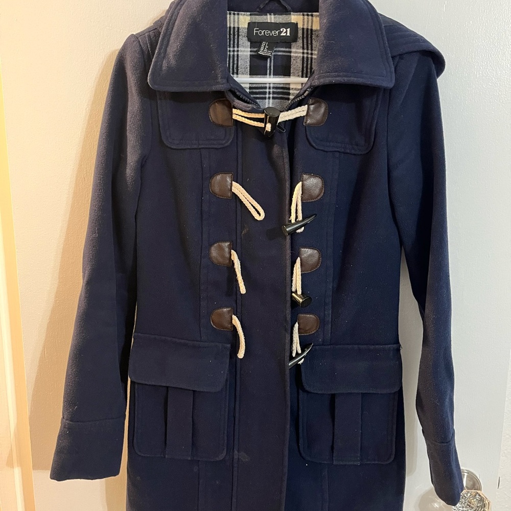 Forever 21 Navy Toggle Utility Jacket - image 4